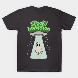 spooky alien invasion for Halloween T-Shirt